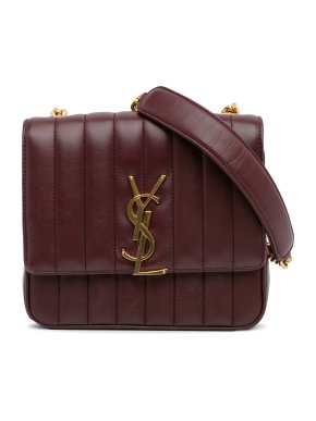 Saint Laurent Burgundy Medium Vicky Crossbody Bag