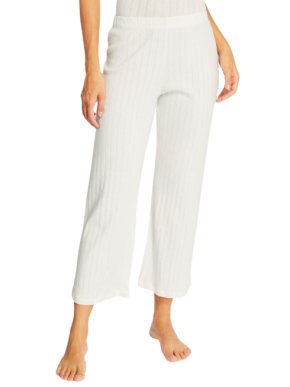 Leset Rib-Knit Pointelle Burnout Trousers