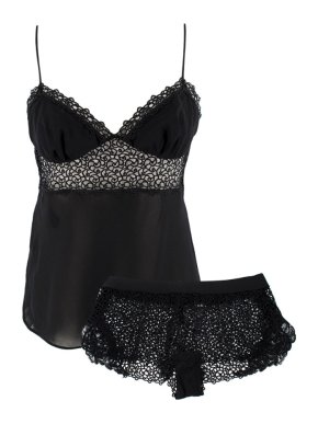Black Guipure Lace Shorts & Top