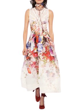 Zimmermann Floral Prima Panelled Silk Midi Dress