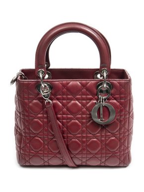 Dior Red Medium Cannage Lady Dior