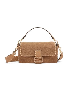 Fendi Shearling Selleria Baguette Bag