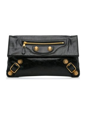 Balenciaga Black Motocross Giant 21 Envelope Clutch