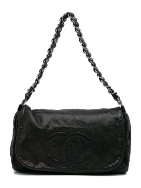 Chanel Black Leather Rock & Chain Flap Bag