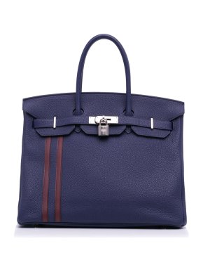 Hermes Bleu Saphir Togo Swift Officier Birkin Retourne 30