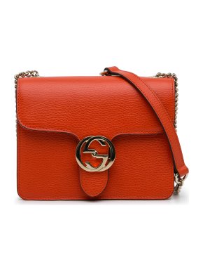 Gucci Orange Small Dollar Interlocking G Crossbody Bag