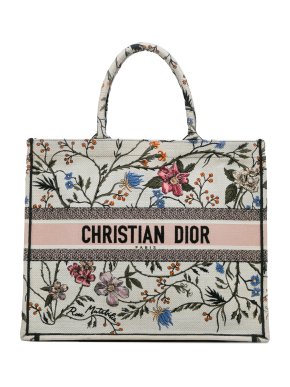 Dior Rosa Mutabilis Large Embroidered Book Tote