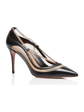 Aquazzura Black Chain Detail Rumeur Pumps