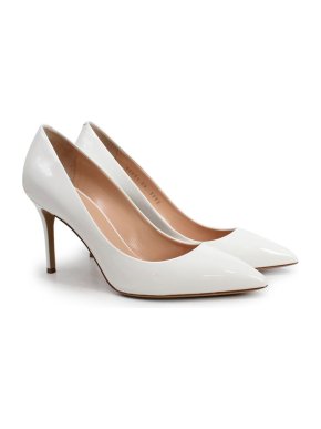 Giuseppe Zanotti White Patent Leather Lucrezia Pumps