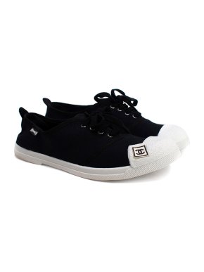 Chanel Black & White Canvas Sneakers