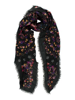 Givenchy Black Floral Silk Scarf