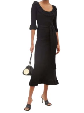 The Vampires Wife Metallic Knit Gloria Midi Dress