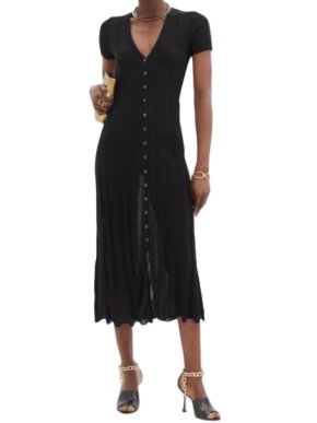 Jacquemus Ribbed Cotton-Blend Knitted Midi Dress