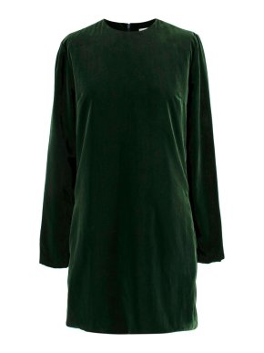 Racil Forest Green Velvet Long Sleeve Mini Dress
