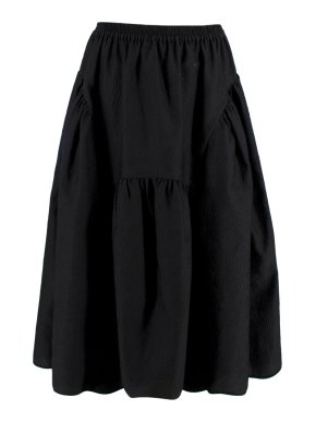 Cecilie Bahnsen Black Textured Jacquard Midi Skirt