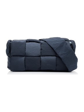 Bottega Veneta Blue Fabric Padded Cassette Crossbody Bag