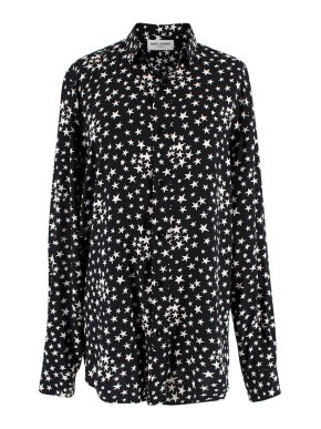 Saint Laurent Black and White Star Print Shirt