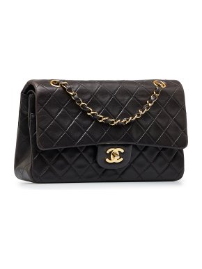 Chanel Black Lambskin Medium Classic Double Flap