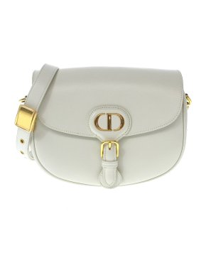 Dior White Leather Medium Bobby  Crossbody Bag