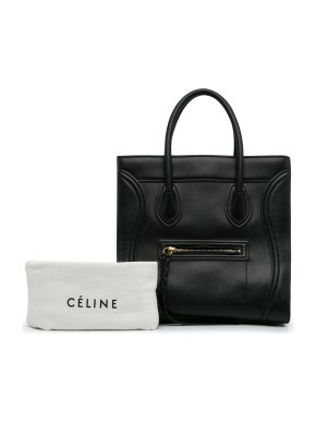 Celine Black Leather Phantom Luggage Tote