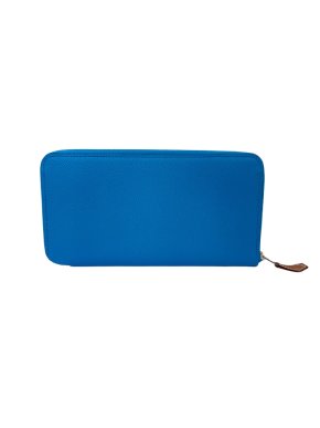 Hermes Silk Classique Long Wallet in Blue Zanzibar Epsom Leather