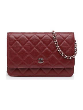 Chanel Burgundy Caviar Wallet On Chain