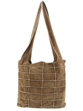 Chanel Brown Suede Patchwork Shopper Tote