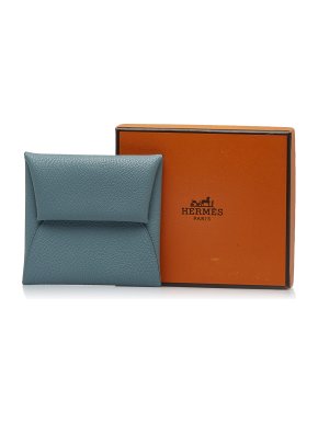 Hermes Blue Bastia Coin Pouch in Evercolor Leather