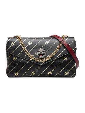 Gucci Black and Red Medium Double Thiara Crossbody Bag