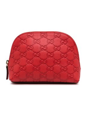 Gucci Red Monogram Guccissima Pouch