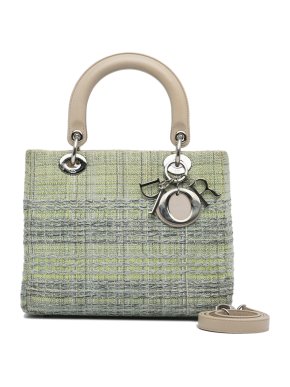 Dior Green Tweed Medium Lady Dior