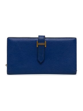 Hermes Blue Bearn Soufflet Wallet