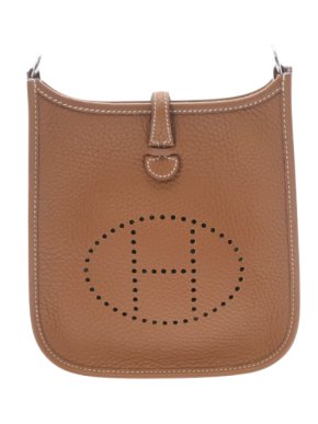 Hermes Mini Evelyne in Gold Clemence Leather with Palladium Hardware
