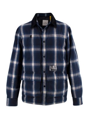 Moncler Blue Fragment Morant Checked Shirt Jacket