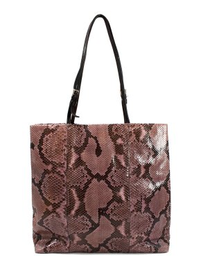 Prada Pink Python Shopper Tote Bag