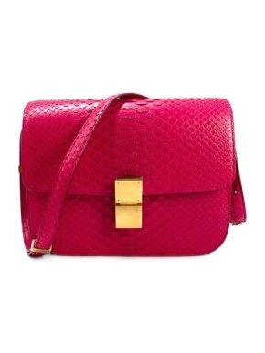 Celine Fuchsia Python Medium Classic Box Bag
