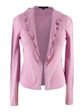 Gucci Lilac Ruffled Long Sleeve Fine Knit Cardigan