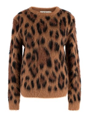 Mulberry Leopard Print Mohair Jumper