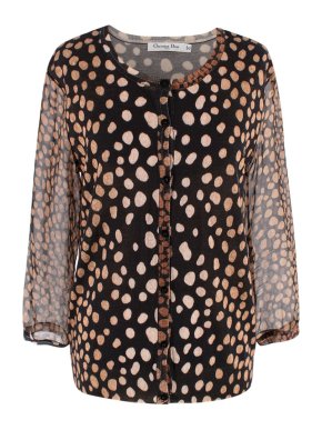 Dior Brown Animal Print Mesh Cardigan