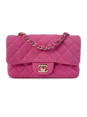Chanel Pink Jersey Mini Rectangular Crossbody Bag