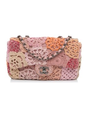 Chanel Pink Small Crochet Single Flap Bag