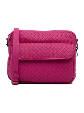 Bottega Pink Intrecciato Messenger Bag