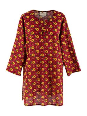 Gucci Men's Floral-Print Cotton-Muslin Tunic