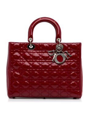 Dior Red Large Patent Leather Lady Dior