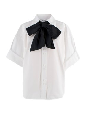 Givenchy White Short Sleeve Bow Shirt