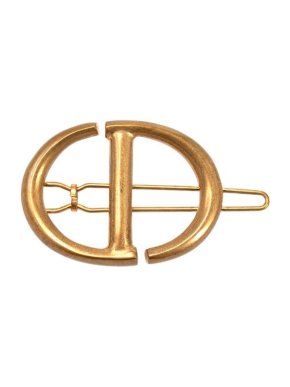 Dior Gold-toned CD Navy  Hair Clip