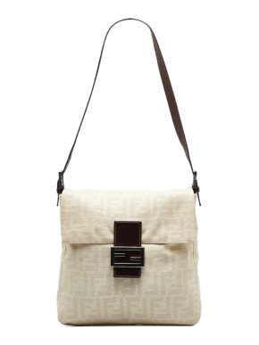 Fendi Cream Zucca Mamma Forever Shoulder Bag