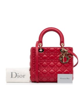 Red Patent Leather Medium Cannage Lady Dior