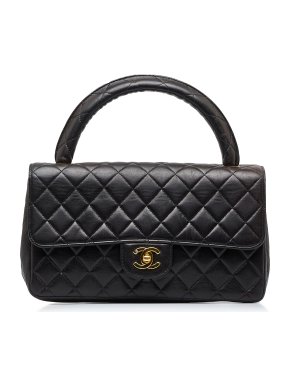 Chanel Vintage Black Kelly Parent Top Handle Bag