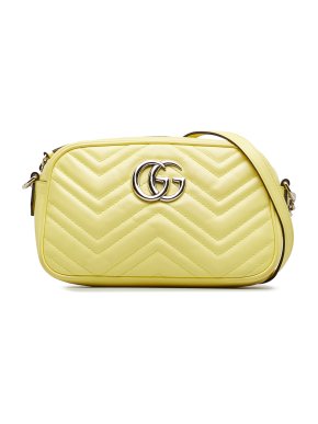 Gucci Yellow Small GG Marmont Matelasse Crossbody Bag